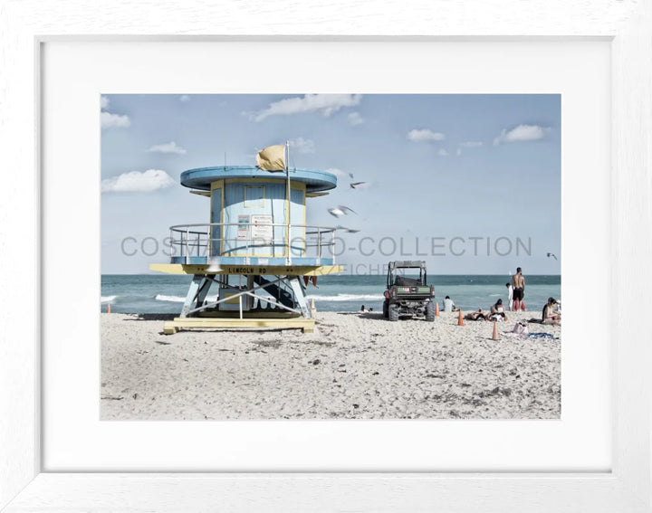 Poster Florida Miami Beach FL16 - Weiss 3cm / S (31cm x