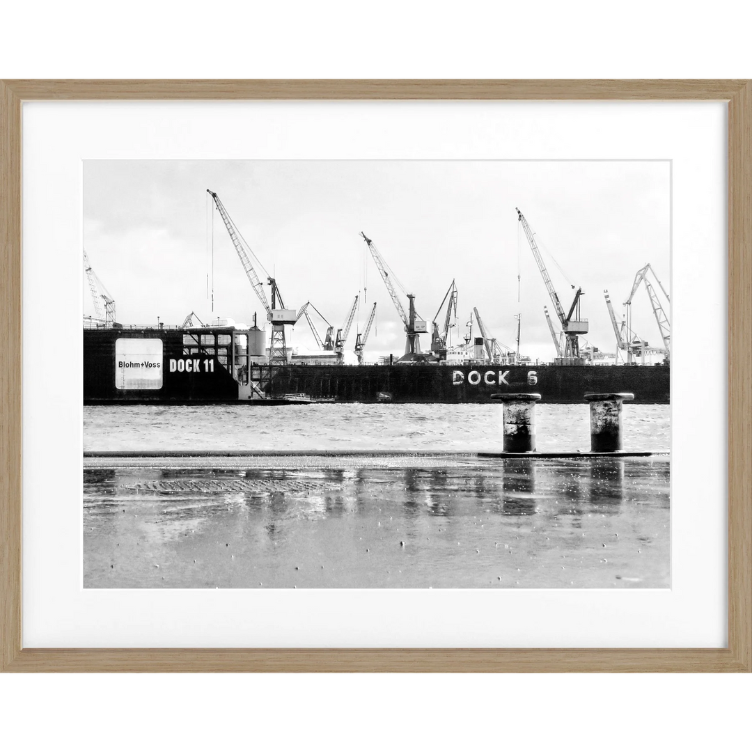 Poster Hamburg Hafen ’Dock’ HH05C - Eiche Furnier 1.5cm