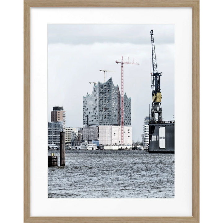 Poster Hamburg Hafen ’Elphi’ HH05G - Eiche Furnier