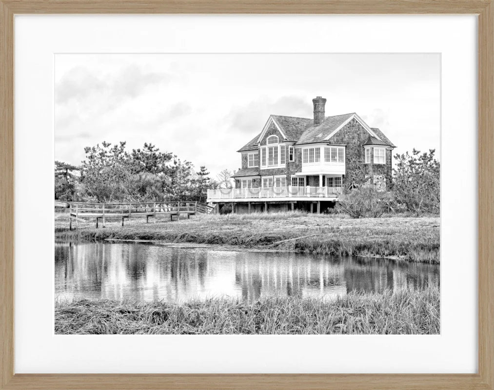 Poster Hamptons Long Island ’Beach House’ HM19 - Eiche