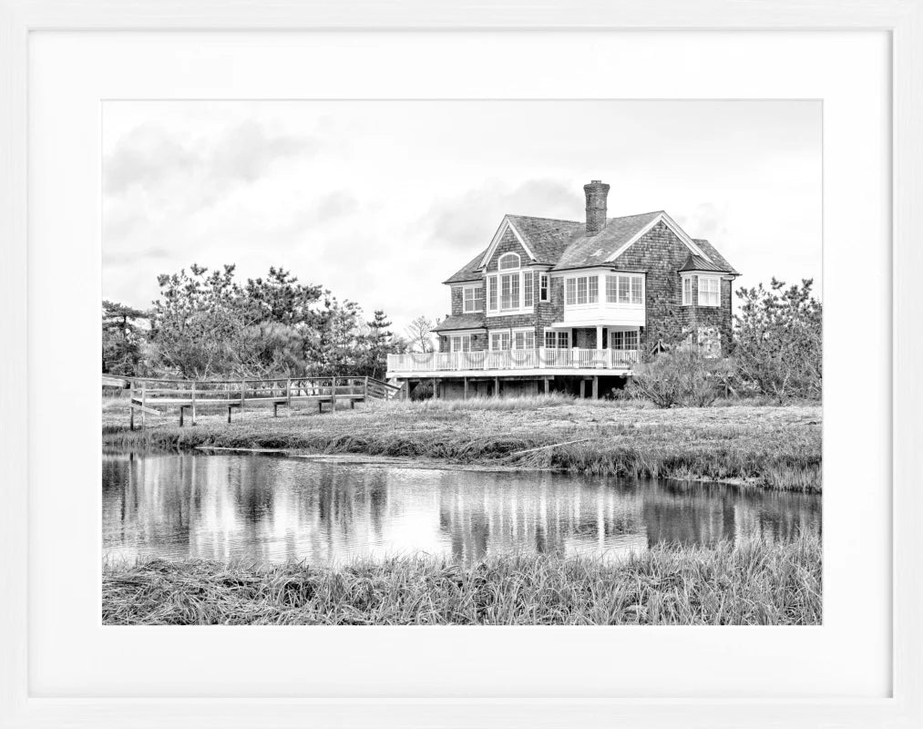 Poster Hamptons Long Island ’Beach House’ HM19 - Weiss