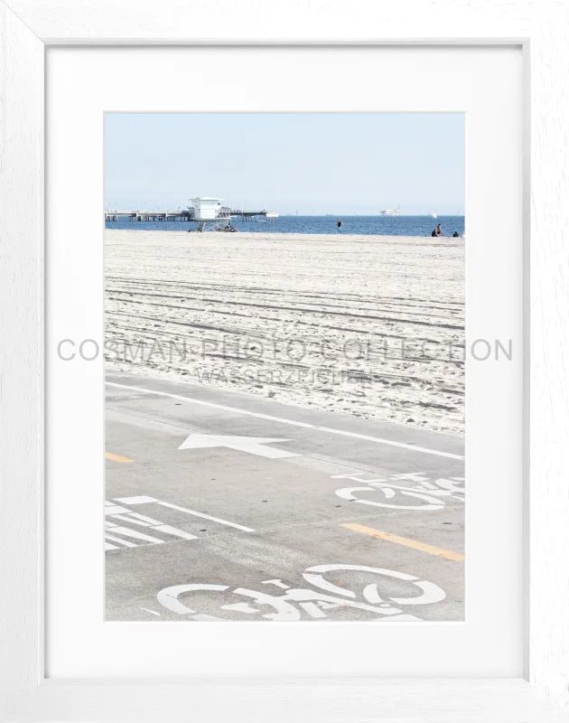 Poster Kalifornien ’Huntington Beach’ K139 - Weiss 3cm