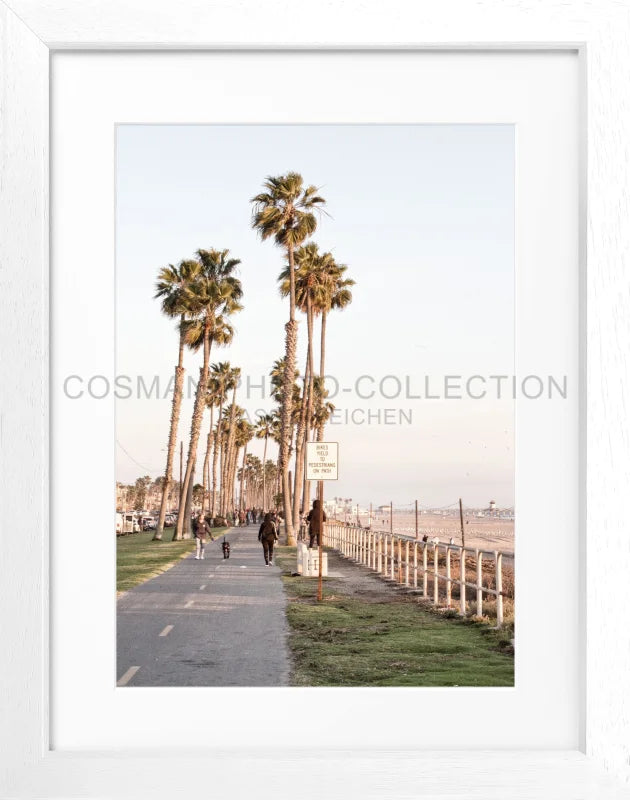 Poster Kalifornien ’Huntington Beach’ K152 - Weiss 3cm