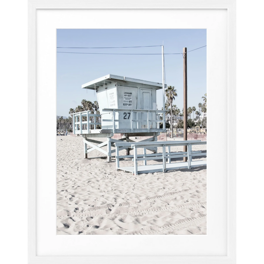 Poster Kalifornien ’Lifeguard’ K123 - Weiss 1.5cm