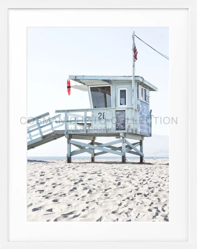 Poster Kalifornien ’Lifeguard’ K125 - Weiss 1.5cm