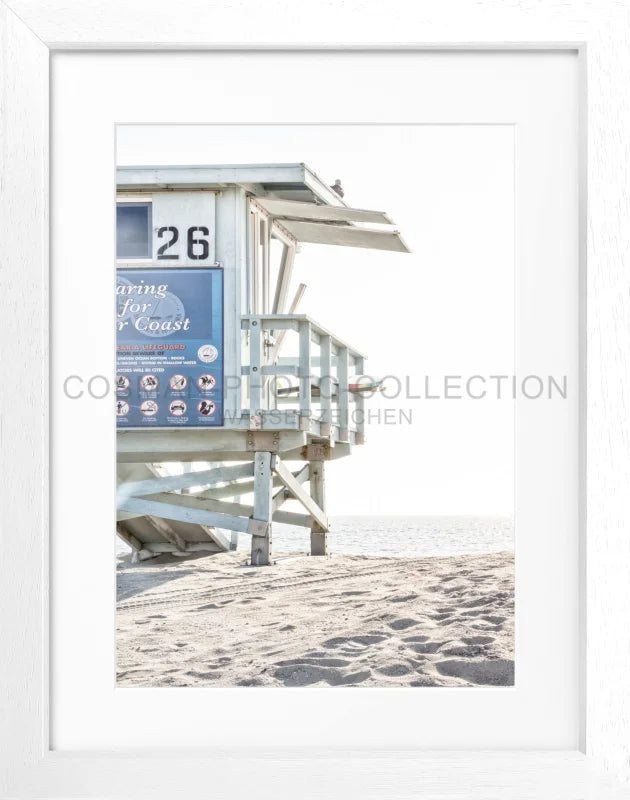 Poster Kalifornien ’Lifeguard’ K126 - Weiss 3cm