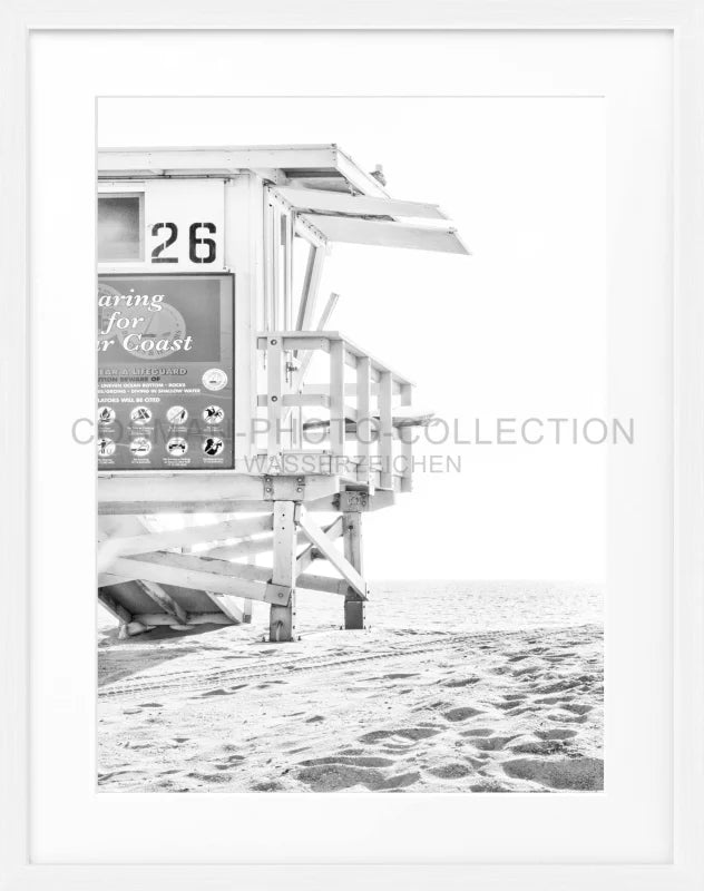 Poster Kalifornien ’Lifeguard’ K126 - Weiss 1.5cm