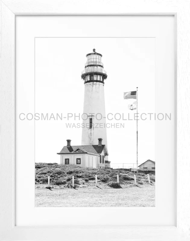 Poster Kalifornien ’Lighthouse’ L03 - Weiss 3cm