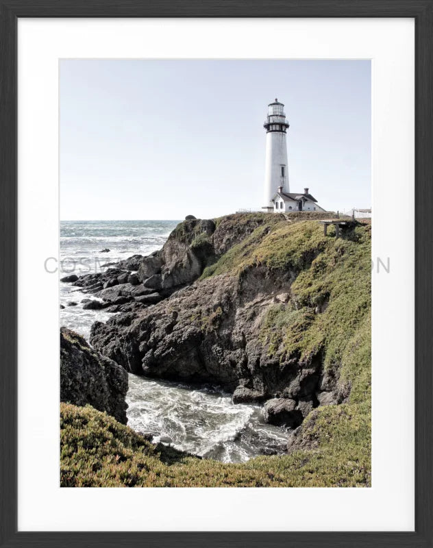 Poster Kalifornien ’Lighthouse’ L07 - Schwarz matt