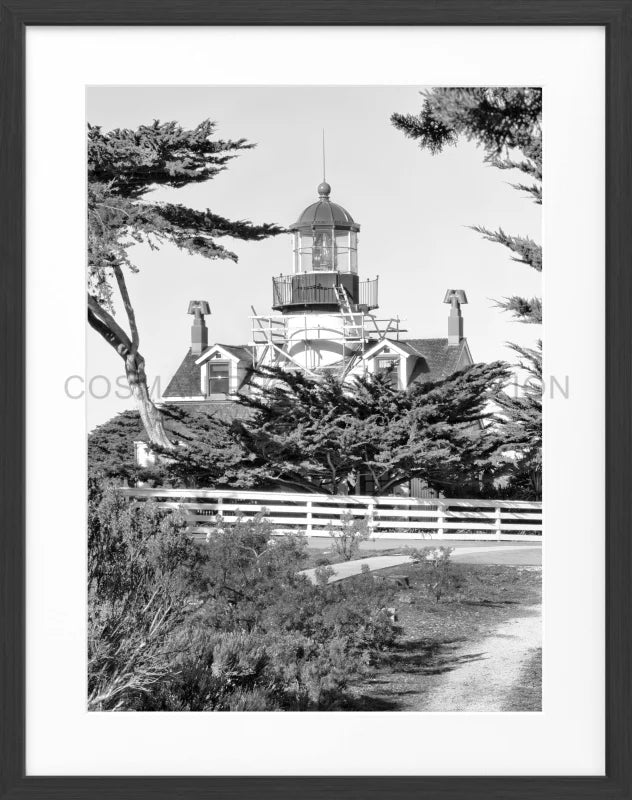 Poster Kalifornien ’Lighthouse’ L09 - Schwarz matt