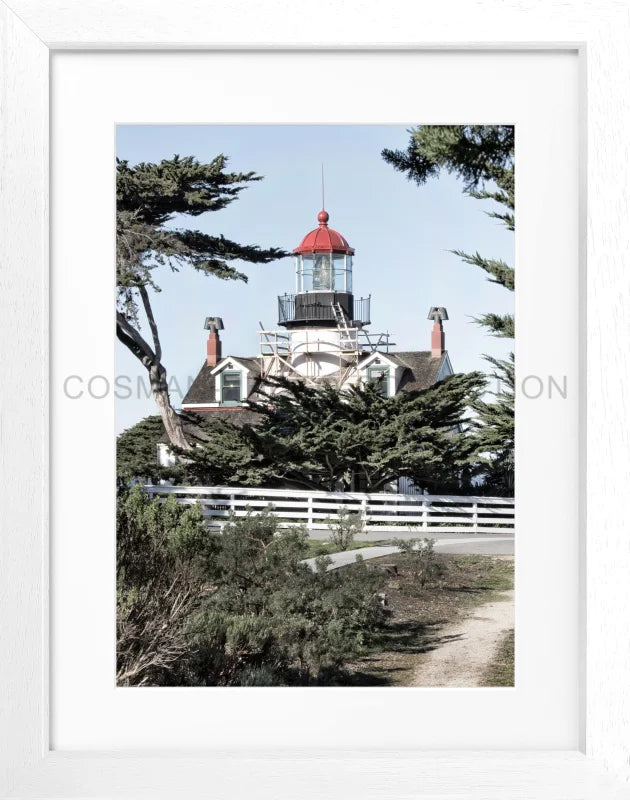 Poster Kalifornien ’Lighthouse’ L09 - Weiss 3cm