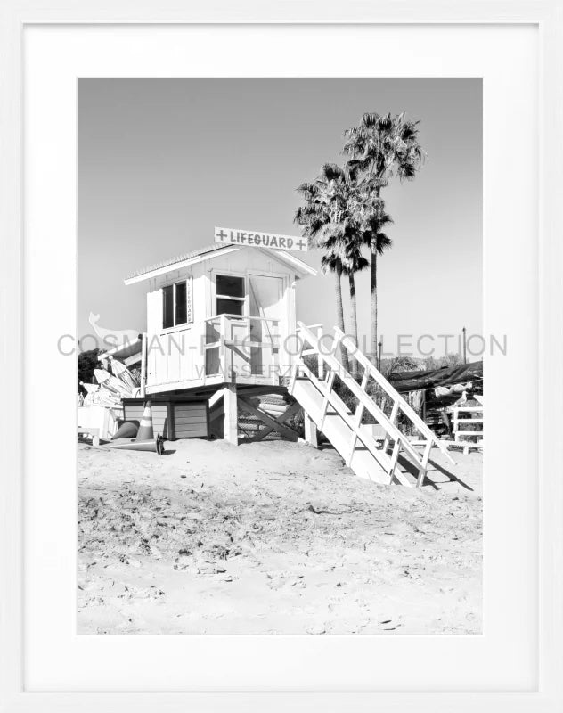 Poster Kalifornien Malibu ’Beach Lifeguard’ K73 - Weiss