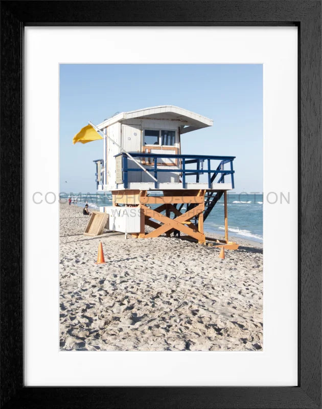 Poster ’Lifeguard’ Florida Key West FL15B - Schwarz 3cm