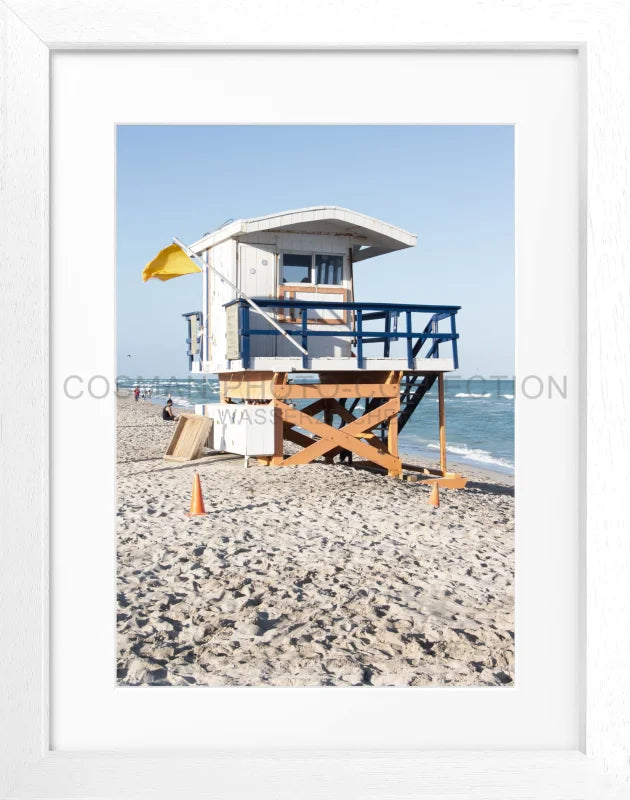 Poster ’Lifeguard’ Florida Key West FL15B - Weiss 3cm