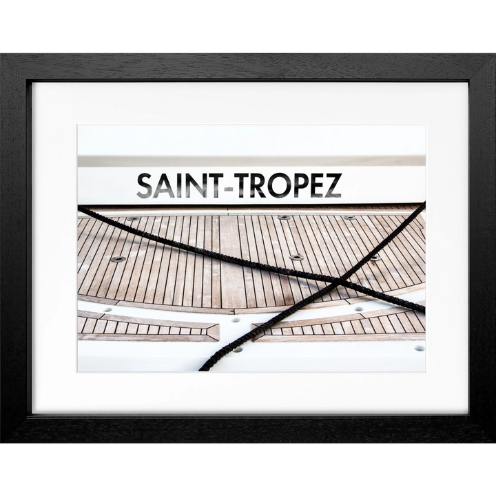 Poster ’Boot Hafen’ Saint Tropez ST09A - Schwarz 3cm