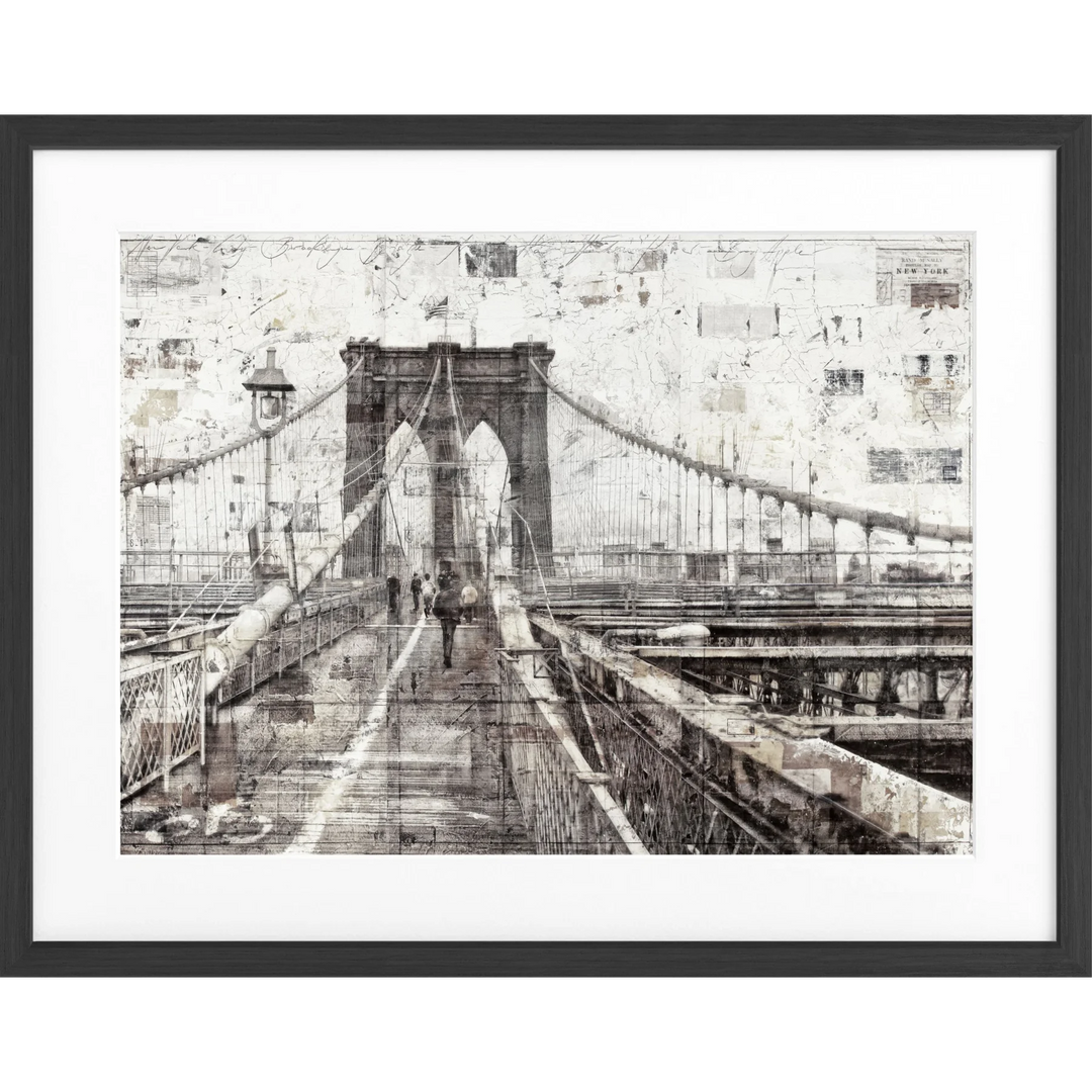 Poster Brooklyn Bridge GM02 - Schwarz matt 1.5cm / S (31cm