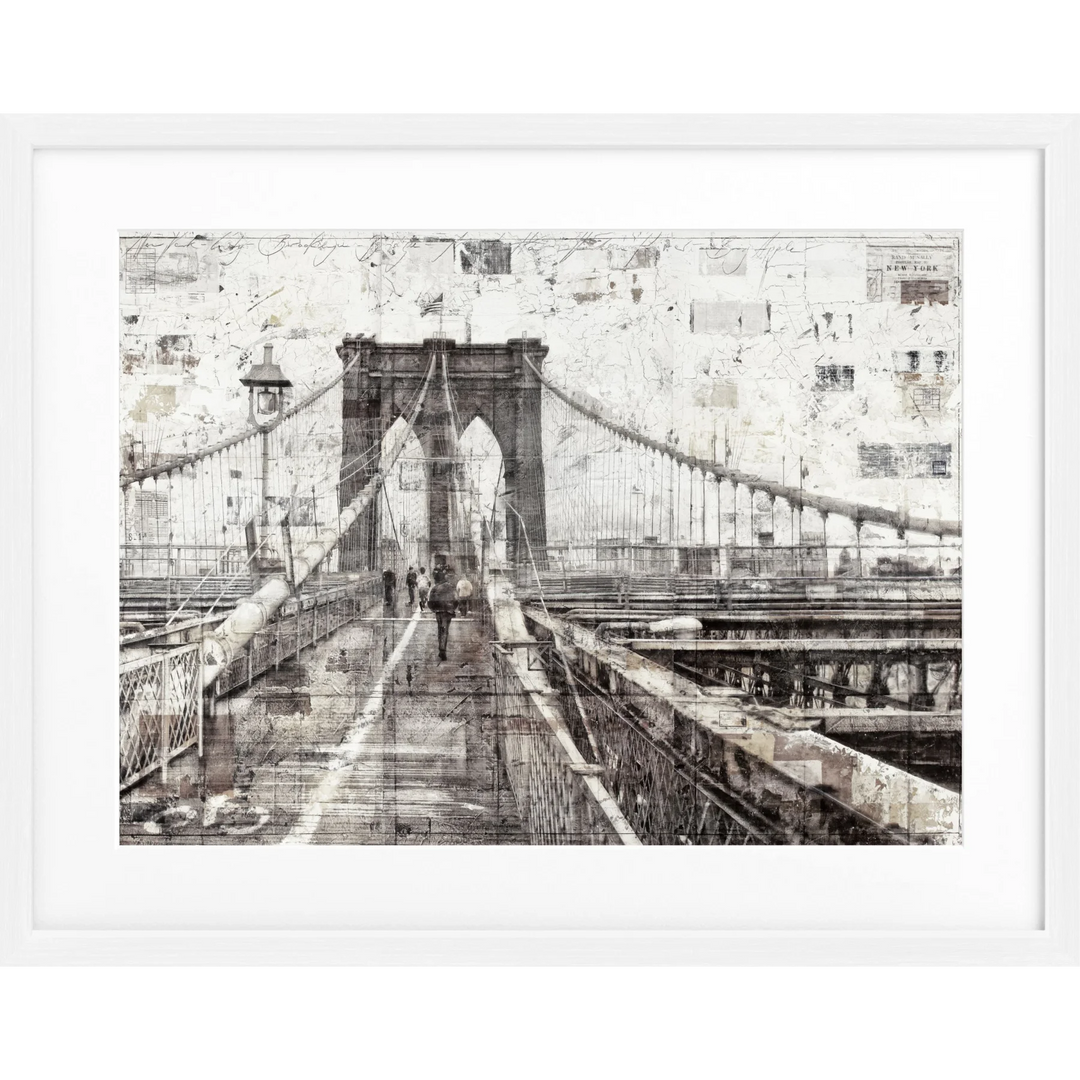 Poster Brooklyn Bridge GM02 - Weiss 1.5cm / S (31cm x 25cm)