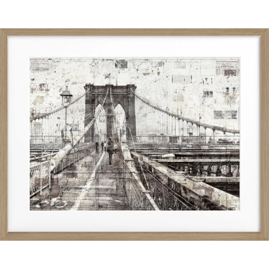 Poster Brooklyn Bridge GM02 - Eiche Furnier 1.5cm / S (31cm