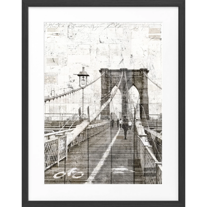 Poster Brooklyn Bridge GM02B - Schwarz matt 1.5cm / S (25cm