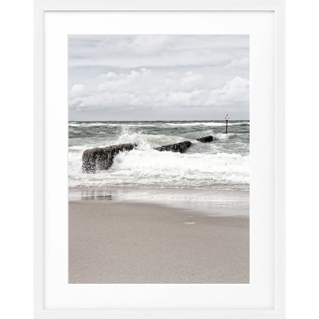 Poster ’Buhne’ Sylt SY61 - Weiss 1.5cm / S (25cm x