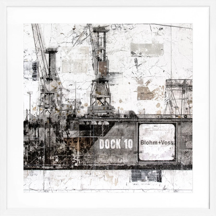 Poster ’Dock 10’ Hafen Hamburg GM09BQ - Weiss 1.5cm