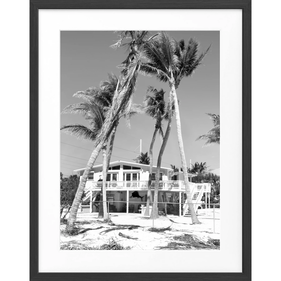 Poster Florida Key West ’Beach House’ FL26 - Schwarz