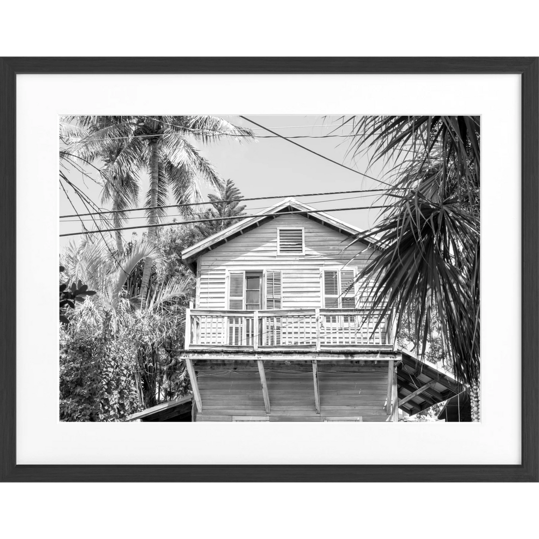 Poster Florida Key West ’Beach House’ FL46 - Schwarz