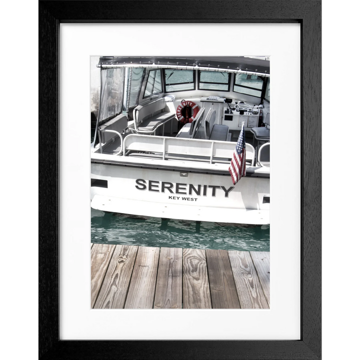 Poster Florida Key West ’Boat’ FL25 - Schwarz 3cm / S