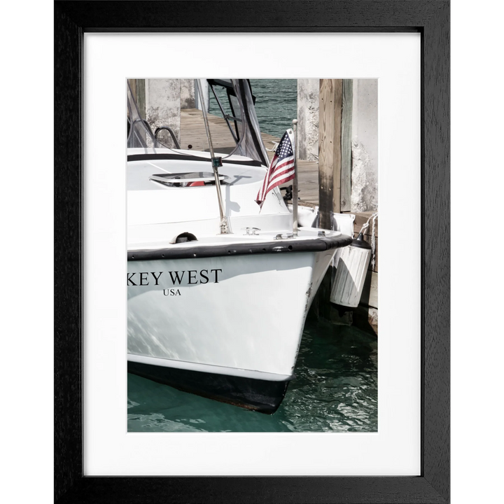 Poster Florida Key West ’Boat’ FL33 - Schwarz 3cm / S