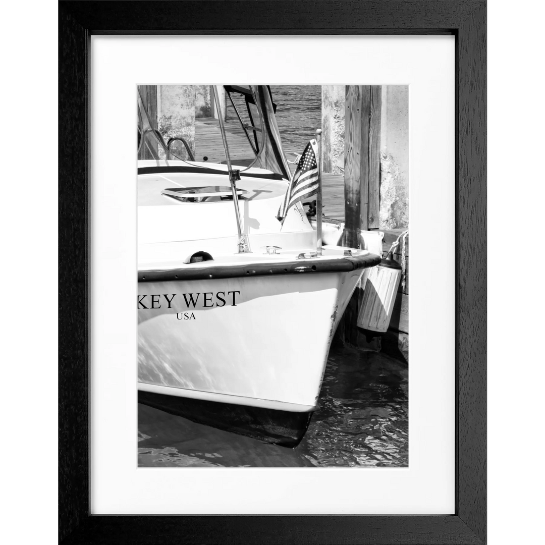 Poster Florida Key West ’Boat’ FL33 - Schwarz 3cm / S