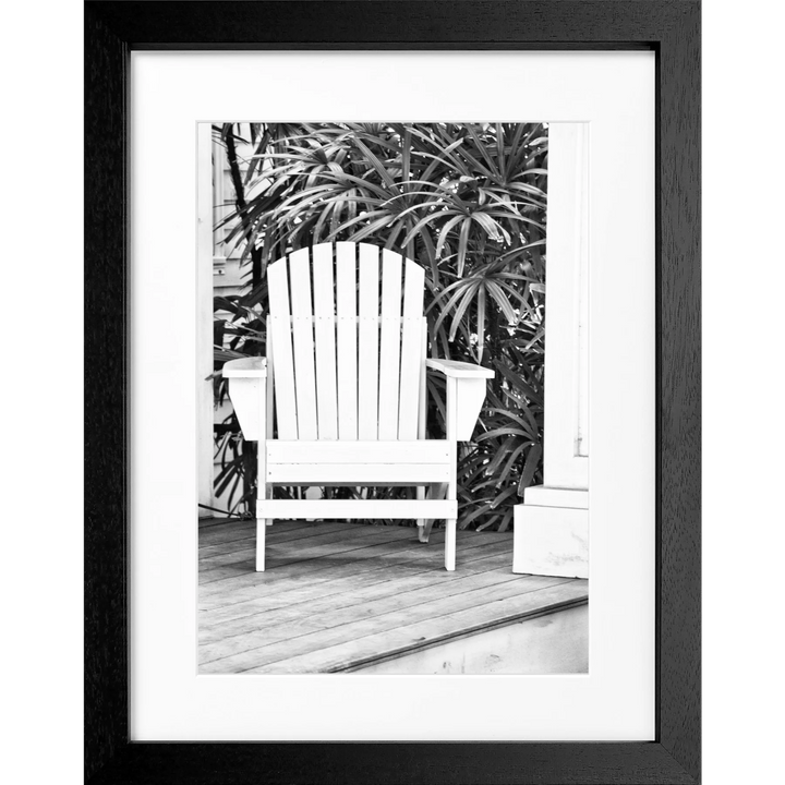 Poster Florida Key West ’Deckchair’ FL34 - Schwarz 3cm