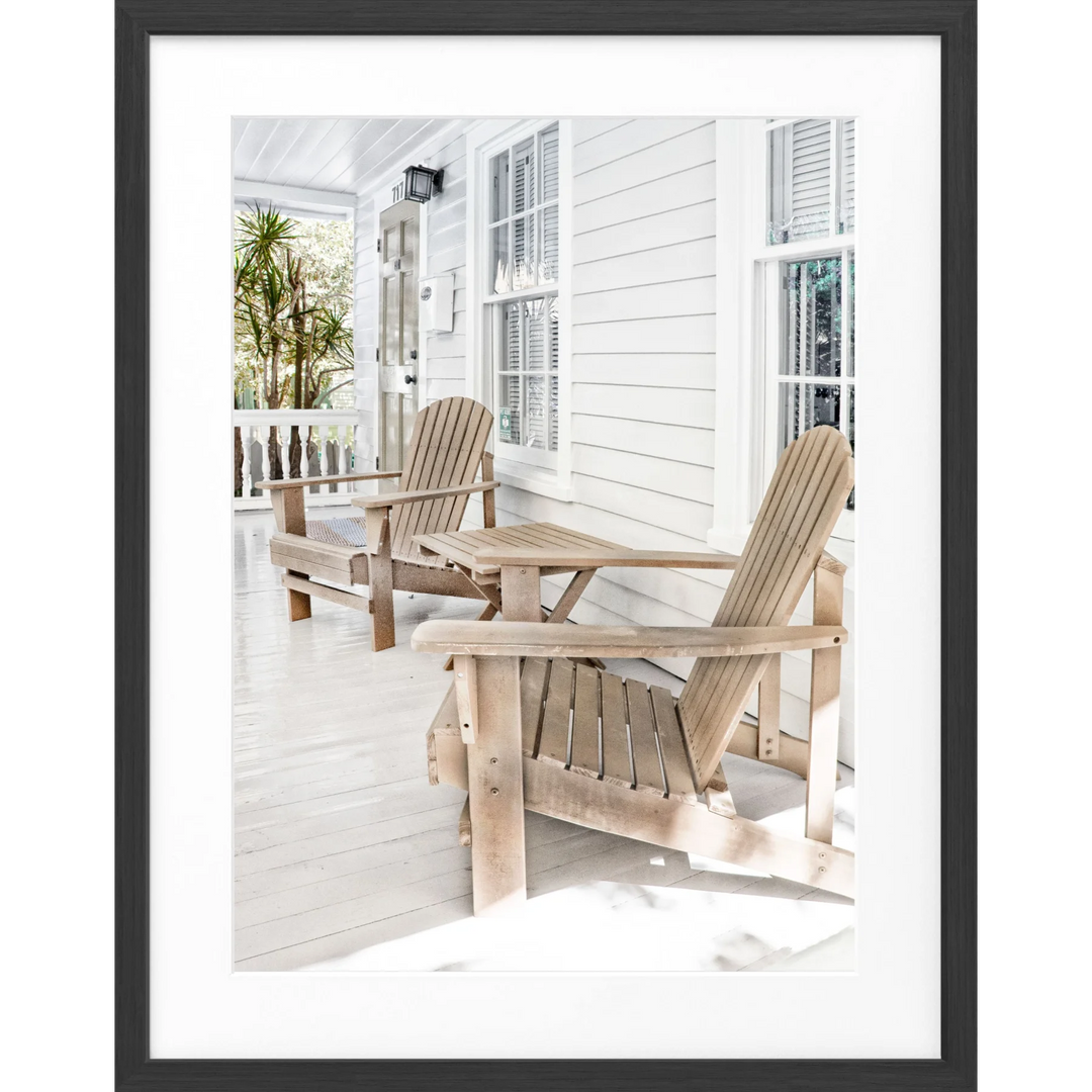 Poster Florida Key West ’Deckchair’ FL44 - Schwarz matt