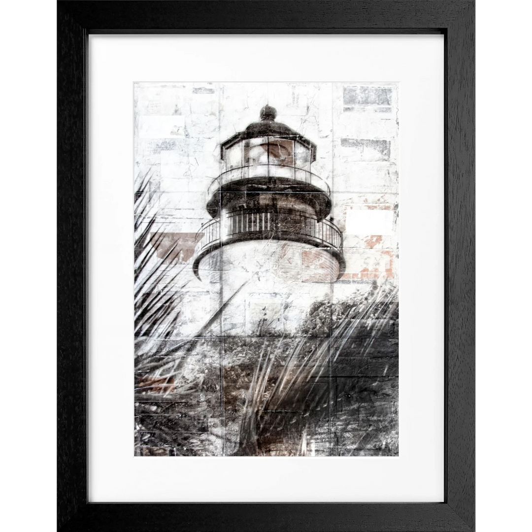 Cosman-Interior Motiv: farbe / Grösse: S (25cm x 31cm) / Rahmenfarbe: schwarz matt Poster Florida Key West "Lighthouse" GM75
