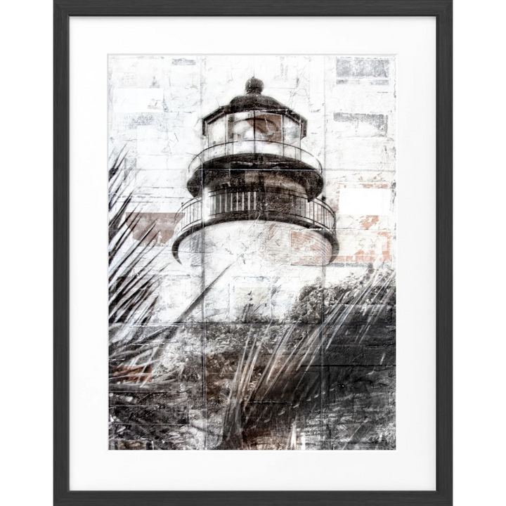 Poster Florida Key West ’Lighthouse’ GM75 - Schwarz