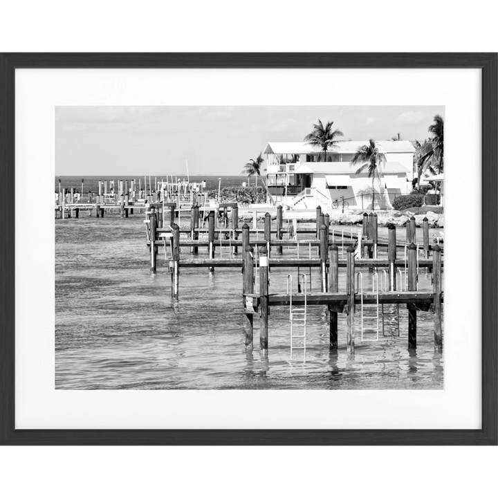 Poster Florida Keys ’Beach House’ FL04 - Schwarz matt
