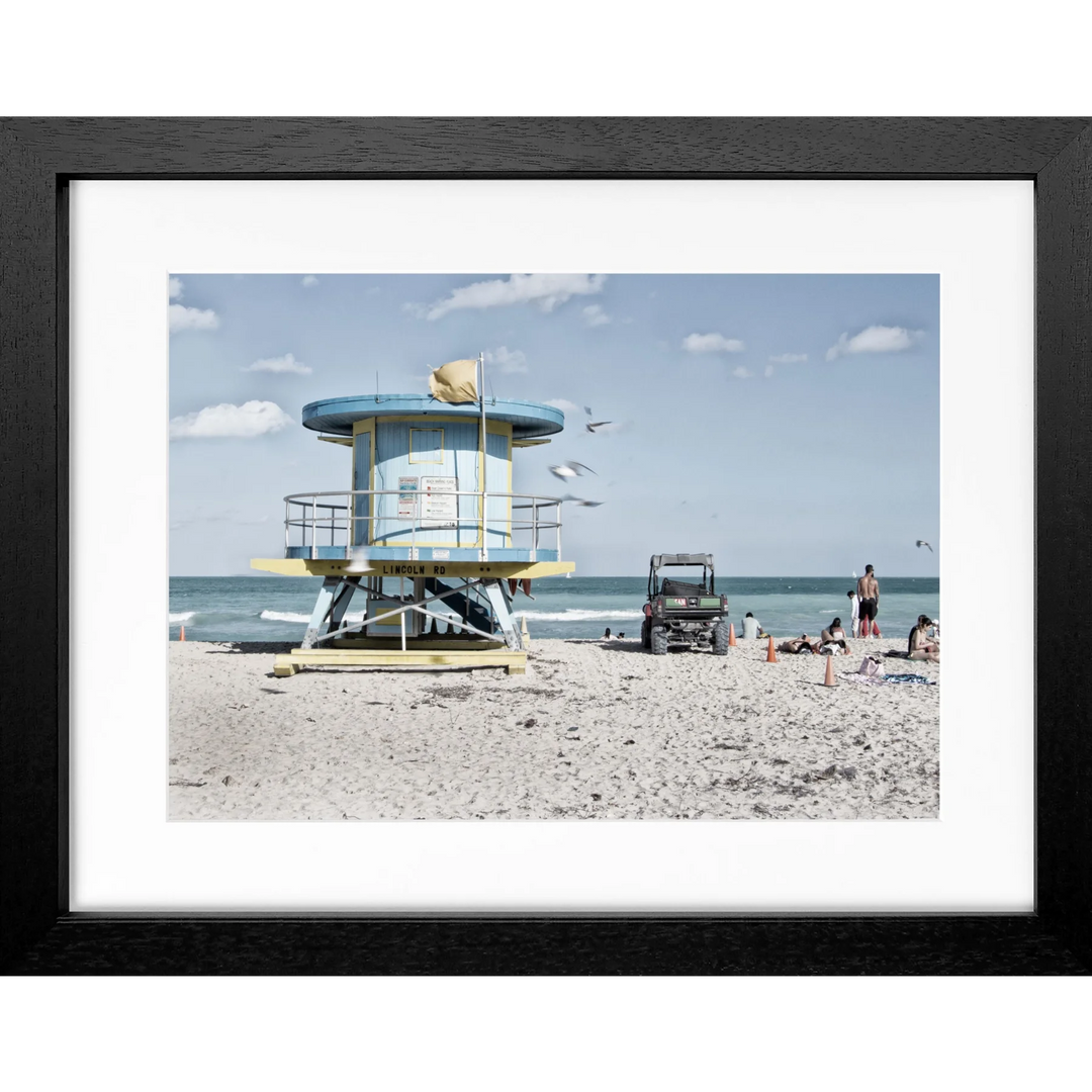 Poster Florida Miami Beach FL16 - Schwarz 3cm / S (31cm x