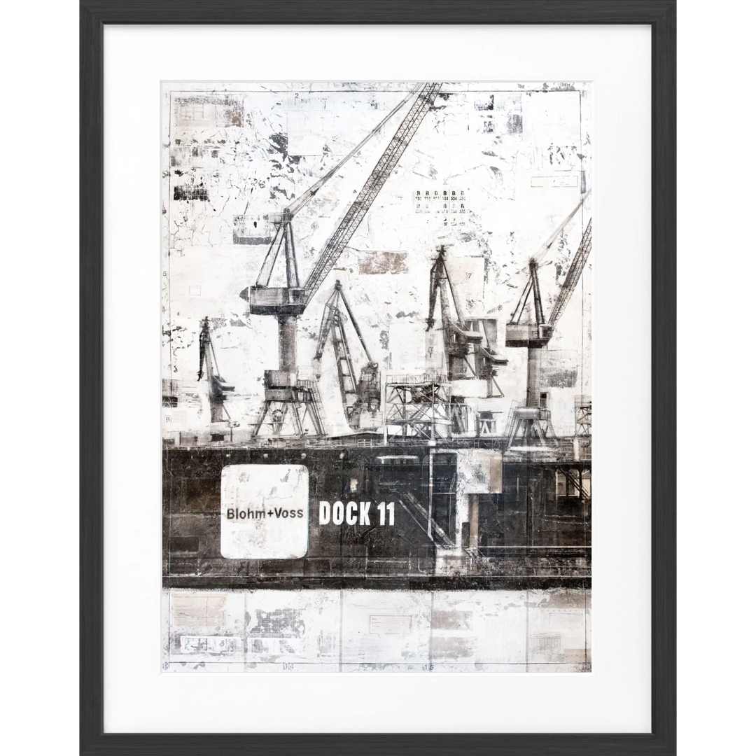 Poster Hamburg Dock 11 GM77 - Schwarz matt 1.5cm / S (25cm