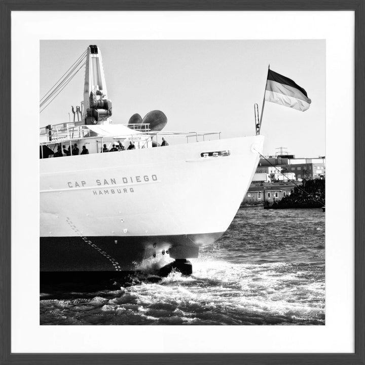 Poster Hamburg Hafen ’Cap San Diego’ HH10 - Schwarz