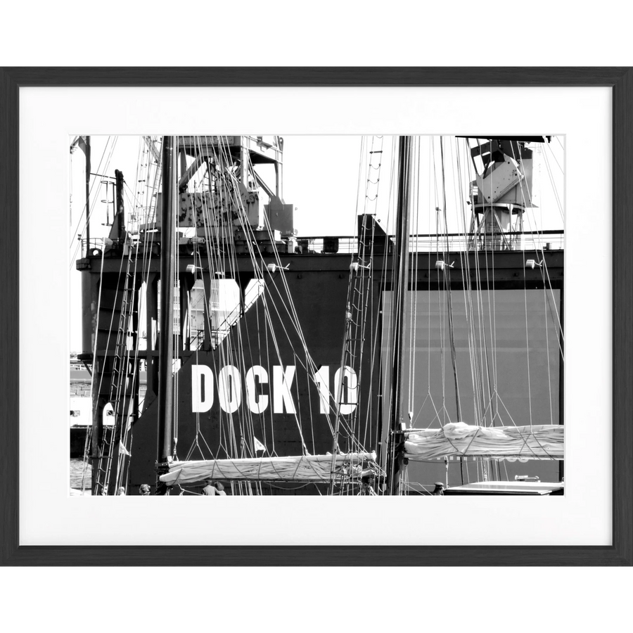 Poster Hamburg Hafen ’Dock 10’ HH05E - Schwarz matt