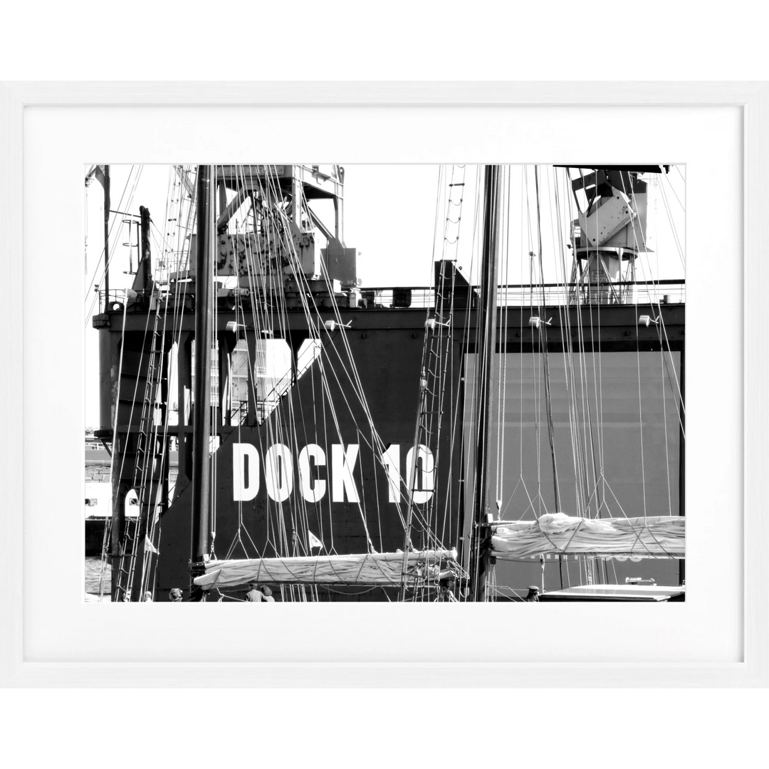 Poster Hamburg Hafen ’Dock 10’ HH05E - Weiss 1.5cm / S