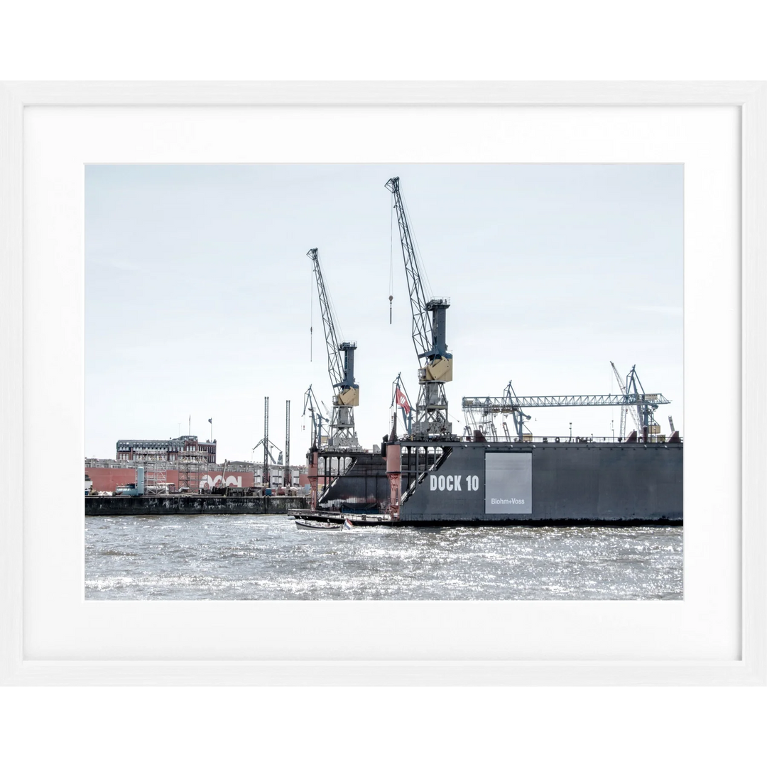 Poster Hamburg Hafen ’Dock 10’ HH34 - Weiss 1.5cm / S