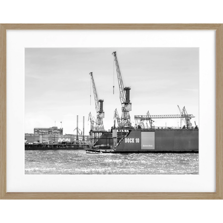 Poster Hamburg Hafen ’Dock 10’ HH34 - Eiche Furnier