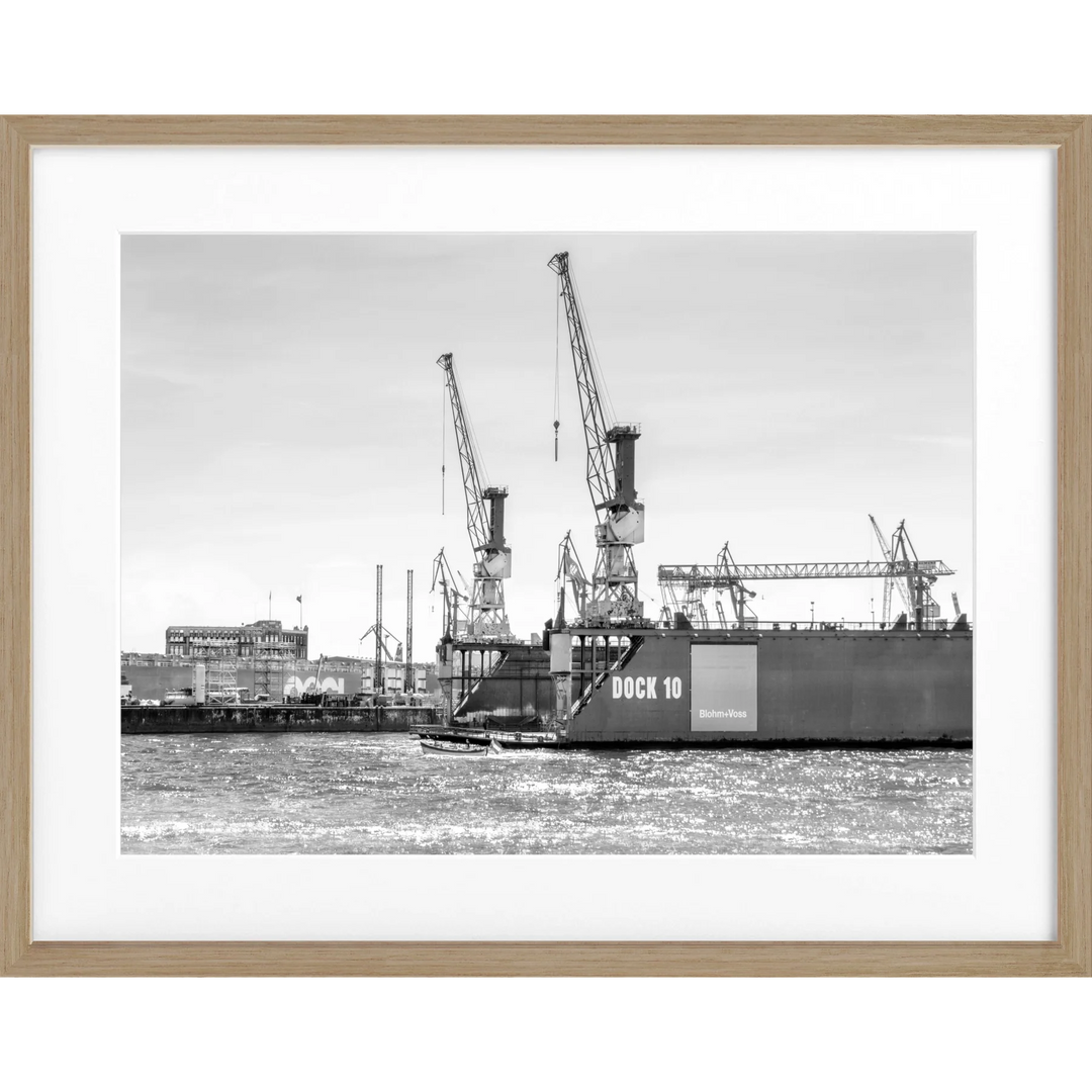 Poster Hamburg Hafen ’Dock 10’ HH34 - Weiss 1.5cm / S