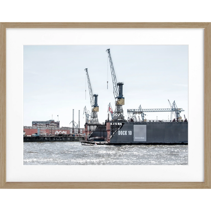 Poster Hamburg Hafen ’Dock 10’ HH34 - Eiche Furnier