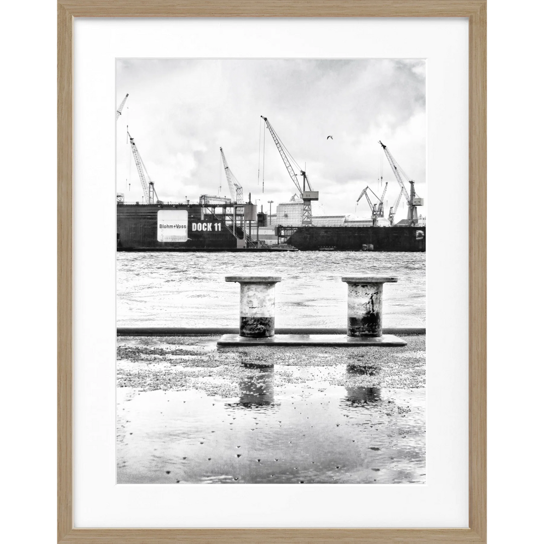 Poster Hamburg Hafen ’Dock 11’ HH05K - Eiche Furnier
