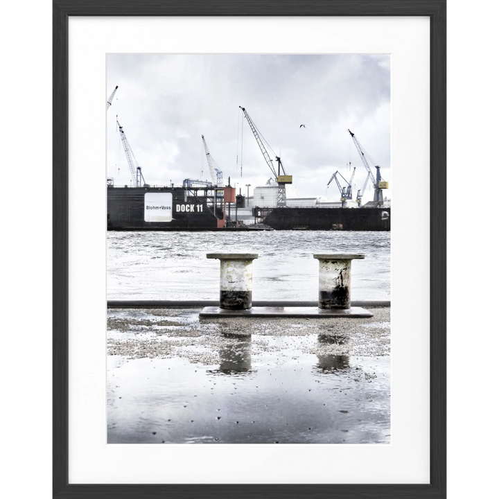 Poster Hamburg Hafen ’Dock 11’ HH05K - Schwarz matt