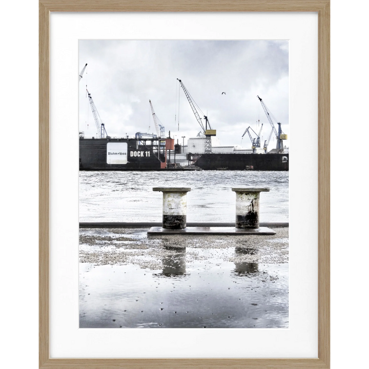 Poster Hamburg Hafen ’Dock 11’ HH05K - Eiche Furnier