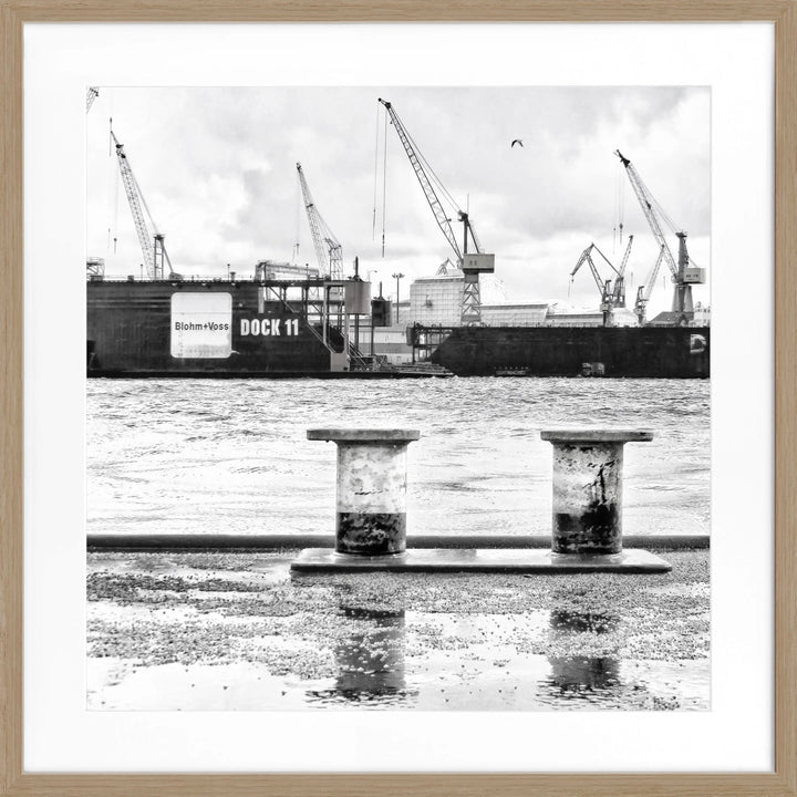 Poster Hamburg Hafen ’DOCK 11’ HH05KQ - Eiche Furnier