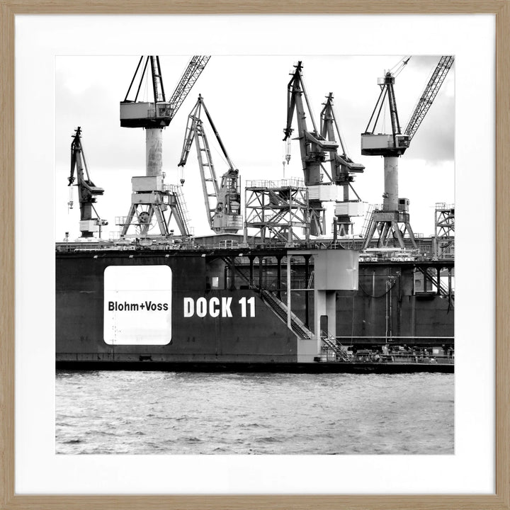 Poster Hamburg Hafen ’Dock 11’ HH09 - Eiche Furnier