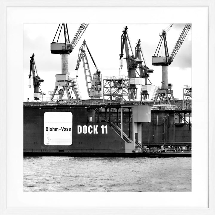 Poster Hamburg Hafen ’Dock 11’ HH09 - Weiss 1.5cm
